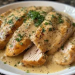 Creamy ranch chicken plated with vegetables