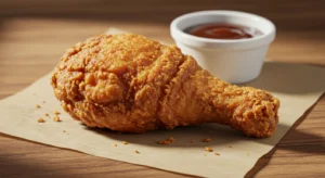 Crispy fried chicken batter with milk and egg