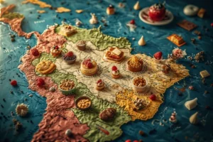Map of Venezuela highlighting dessert regions