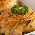 Garlic Parmesan Baked Chicken cooked to golden perfection