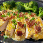 Million Dollar Baked Chicken Breast plated and ready to serve