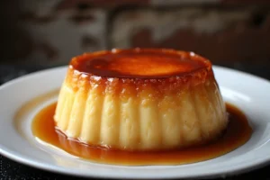 Close-up of Quesillo on a plate