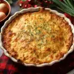 Hearty breakfast casserole with tater tots and sausage
