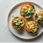 High-Protein Spinach and Feta Egg Muffins fresh from the oven