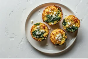 High-Protein Spinach and Feta Egg Muffins fresh from the oven