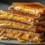 Buffalo Chicken Grilled Cheese sandwich with melted cheese and crispy bread