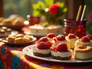 Venezuelan dessert table with traditional sweets