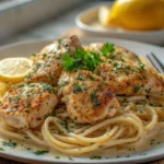 Zesty Cowboy Butter Chicken Linguine served in a rustic bowl