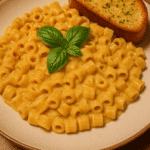 creamy viral ditalini pasta with basil and garlic bread