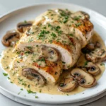 Cheesy Garlic Mushroom Stuffed Chicken Breast Recipe