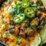 Creamy Queso Steak and Rice Bowl