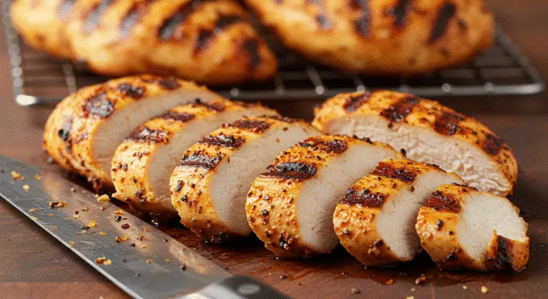 Juicy smoked chicken breast recipe close-up