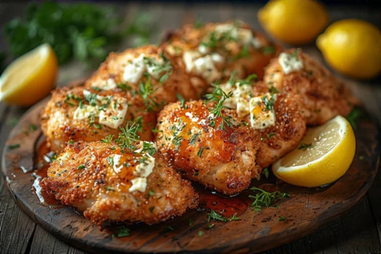 Crispy Hot Honey Feta Chicken Recipe with Spicy Honey Drizzle