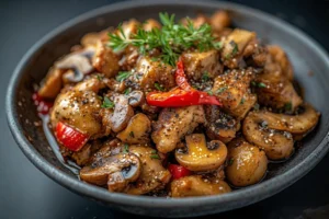 Quick and Flavorful Black Pepper Chicken with Mushrooms
