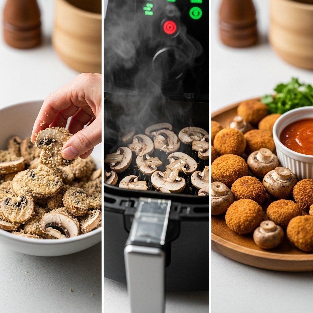 Fried mushroom recipe served with ranch