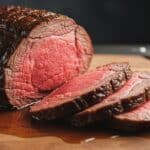 Medium-rare sous vide prime rib with au jus