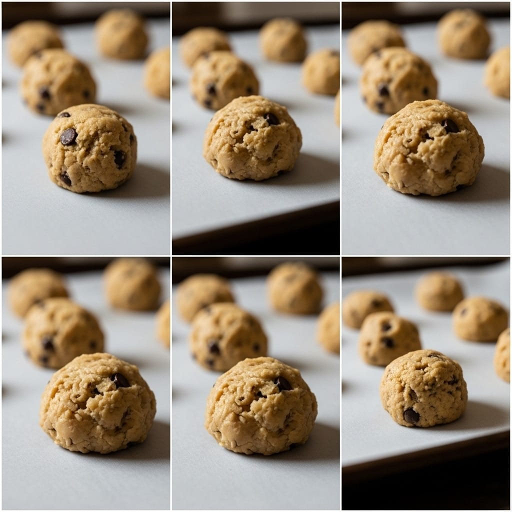 unbaked s’mores cookie dough balls on a tray