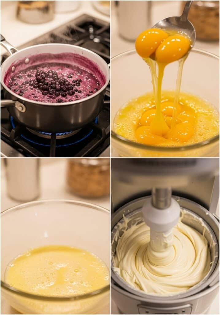 Steps to make blueberry ice cream