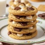gooey homemade s’mores cookies cooling on a rack