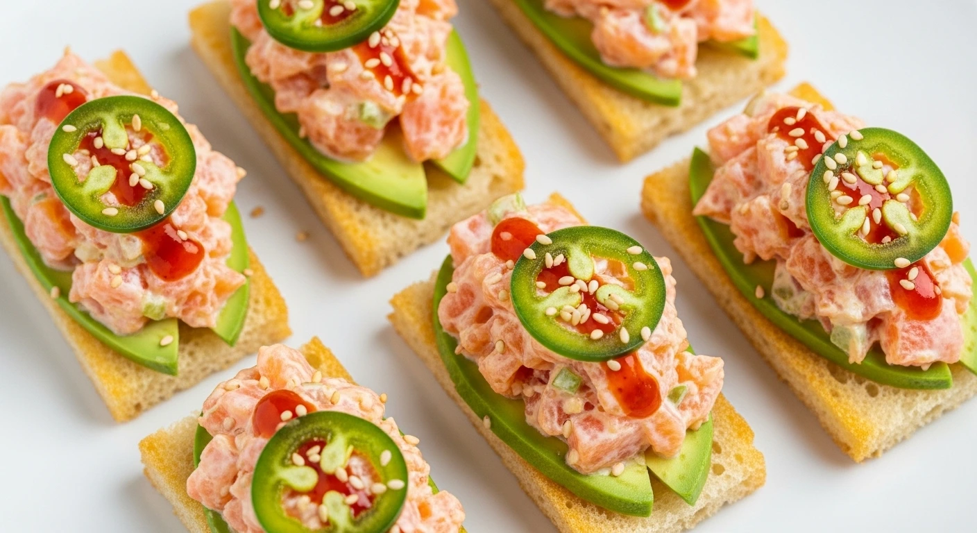 Spicy Salmon Crispy Rice Bites