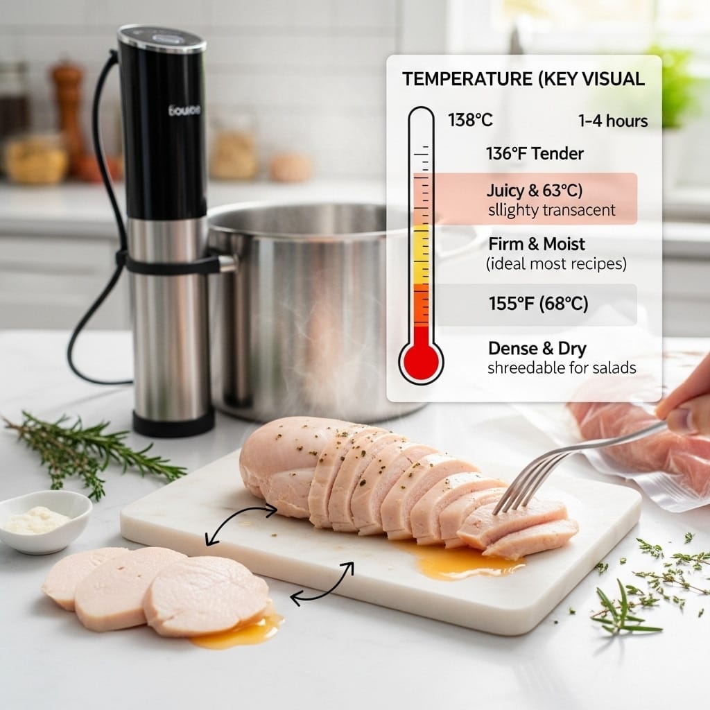 Sous vide chicken breast cooking temperature chart