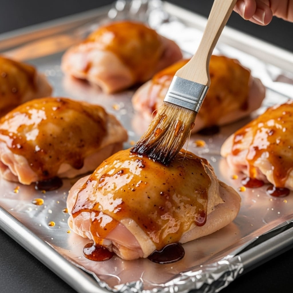 glazing sous vide chicken thighs before broiling