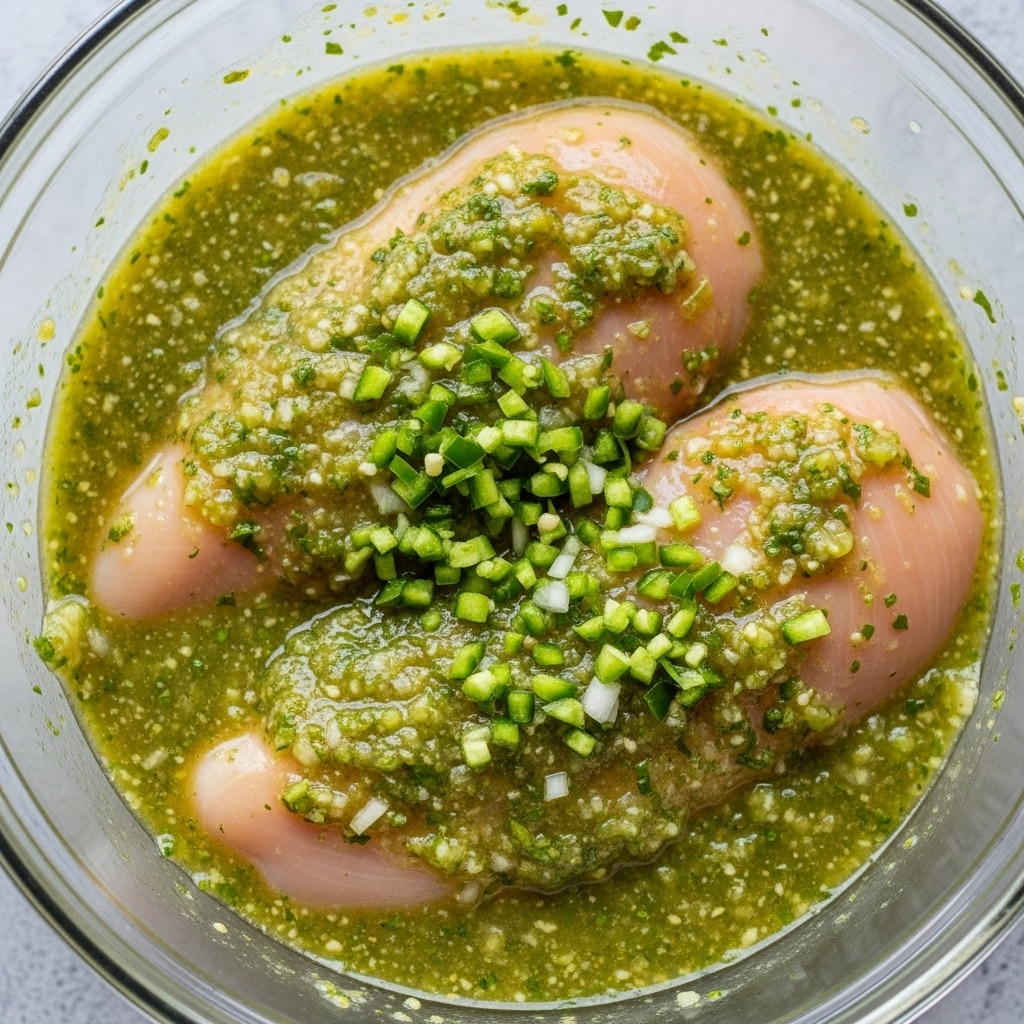 Grilled Salsa Verde Pepper Jack Chicken marinade