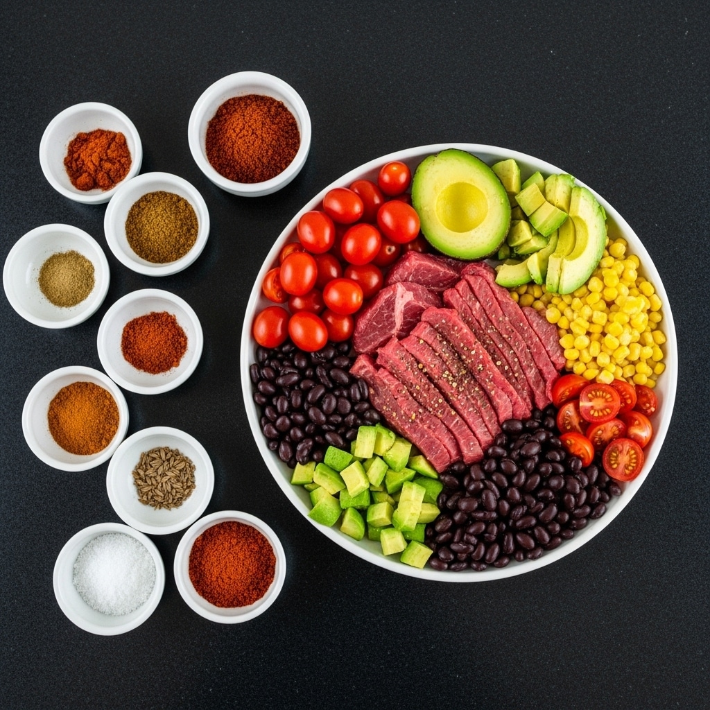 Southwest Steak and Avocado Bowl Ingredients