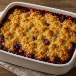 berry cobbler with cake mix baked golden brown