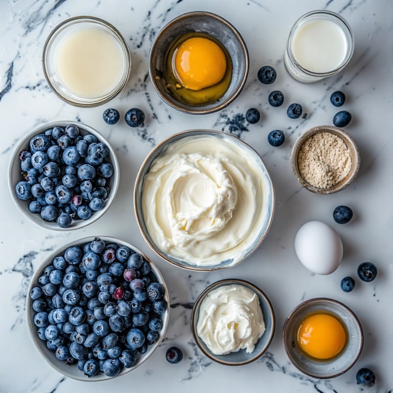 Ingredients for blueberry ice cream