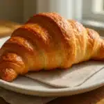 Golden Swiss gipfeli pastry on white plate – gipfeli recipe