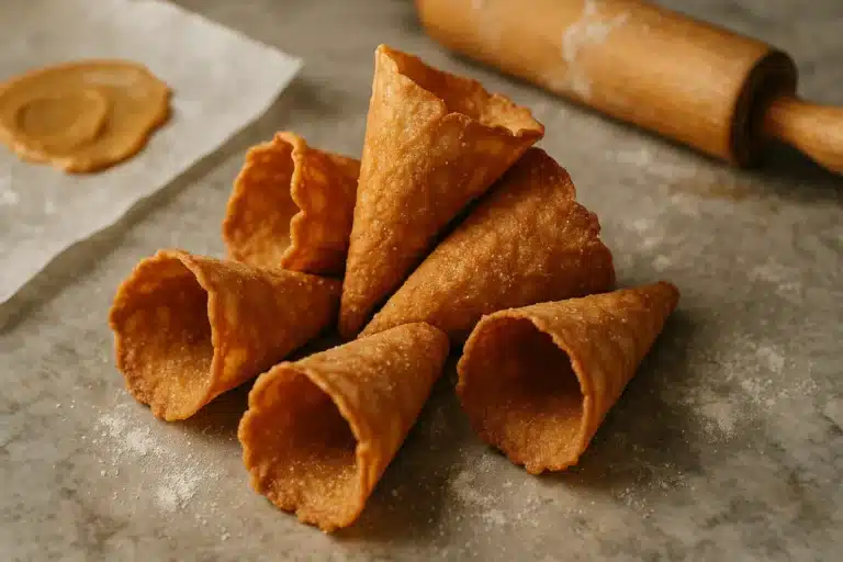 mini ice cream cones filled with homemade scoops