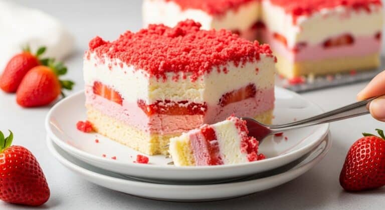 strawberry shortcake ice cream bar close-up