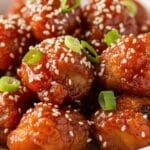 Hot orange chicken Panda Express homemade recipe in a bowl.