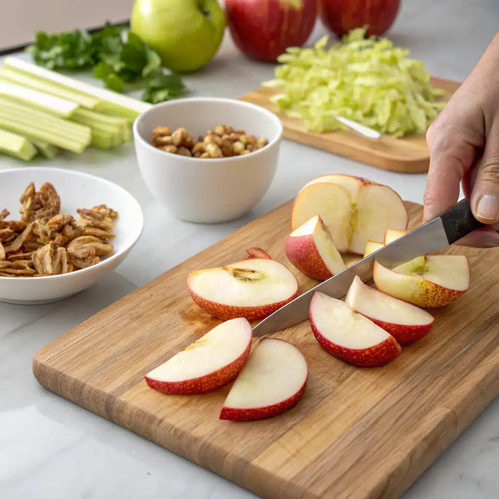 Apple Waldorf Salad First Step