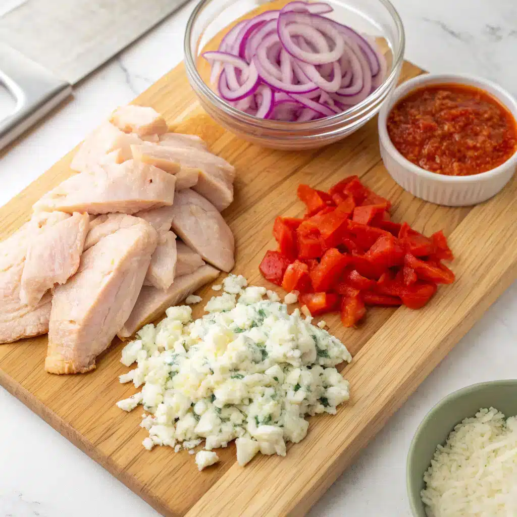Buffalo chicken pizza ingredients