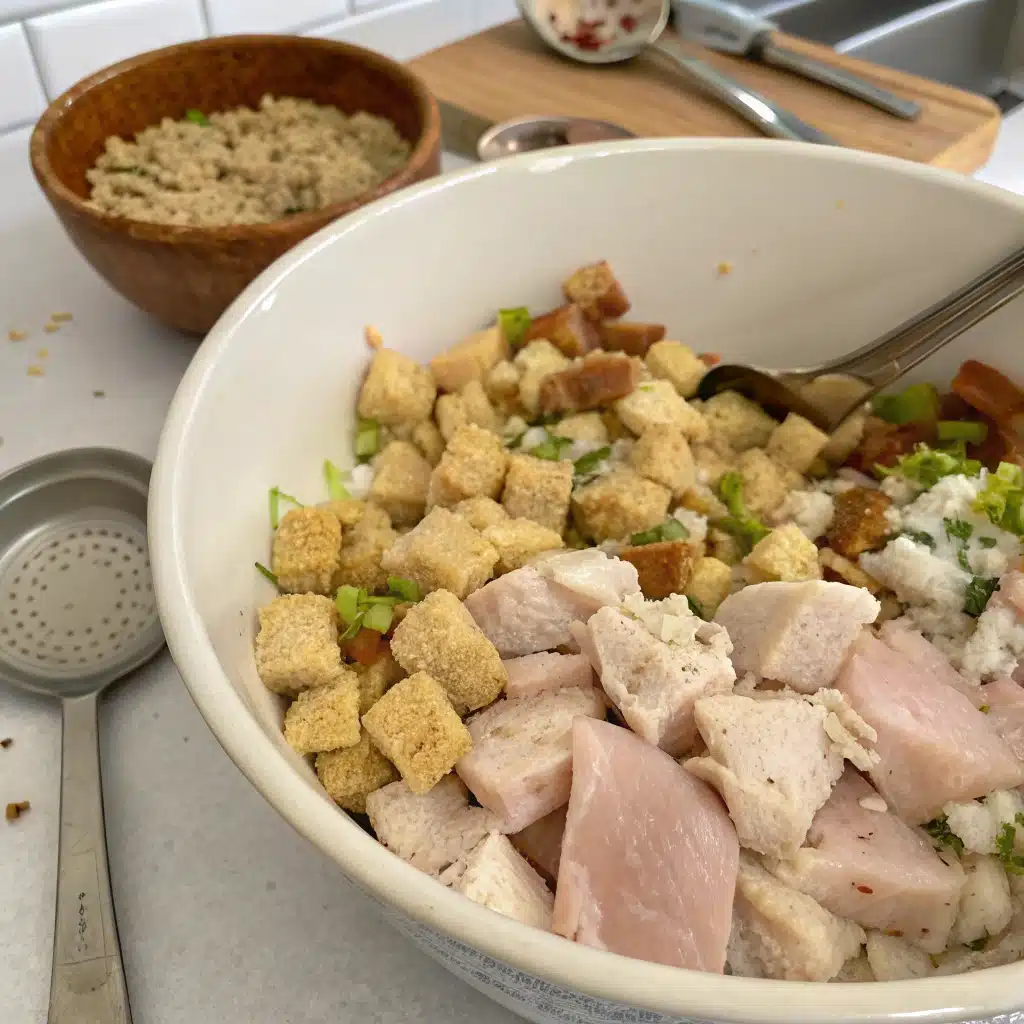 chicken and stuffing casserole First Step
