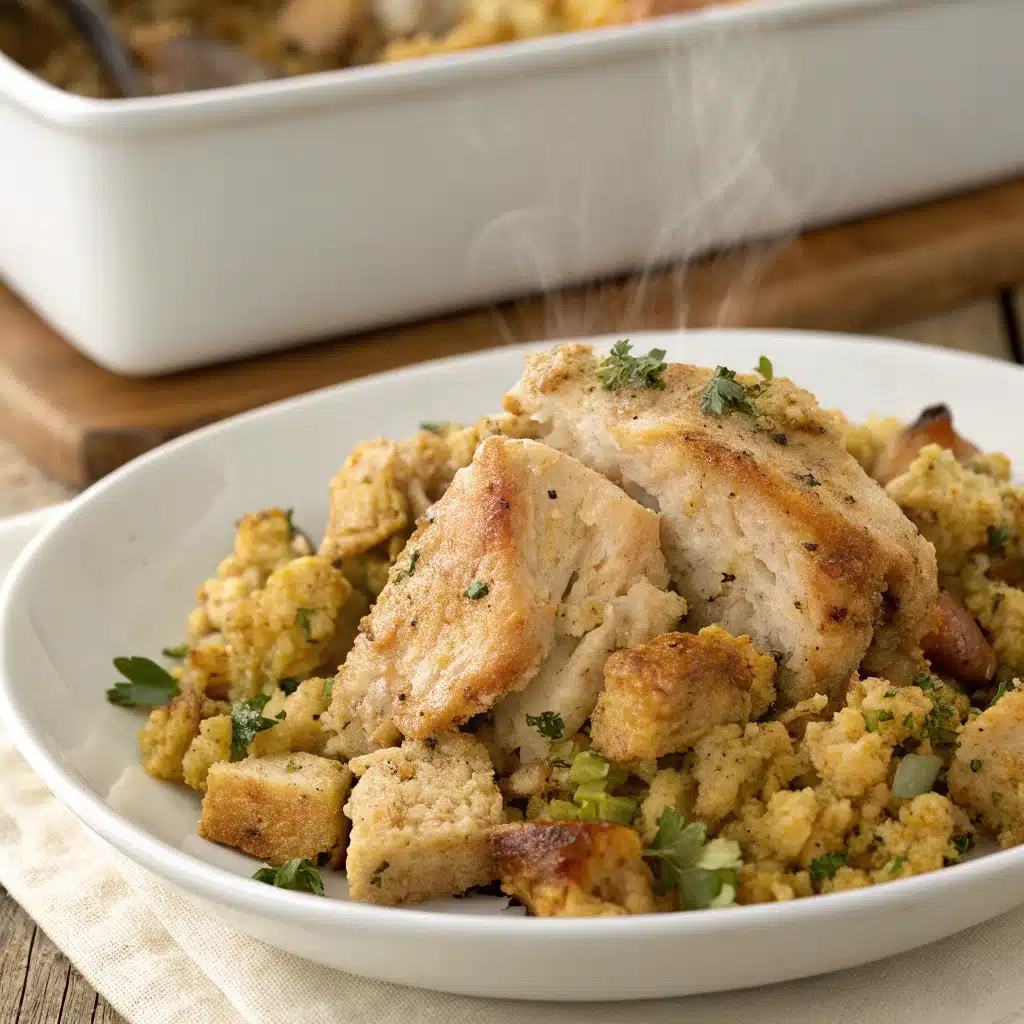 chicken and stuffing casserole Serving