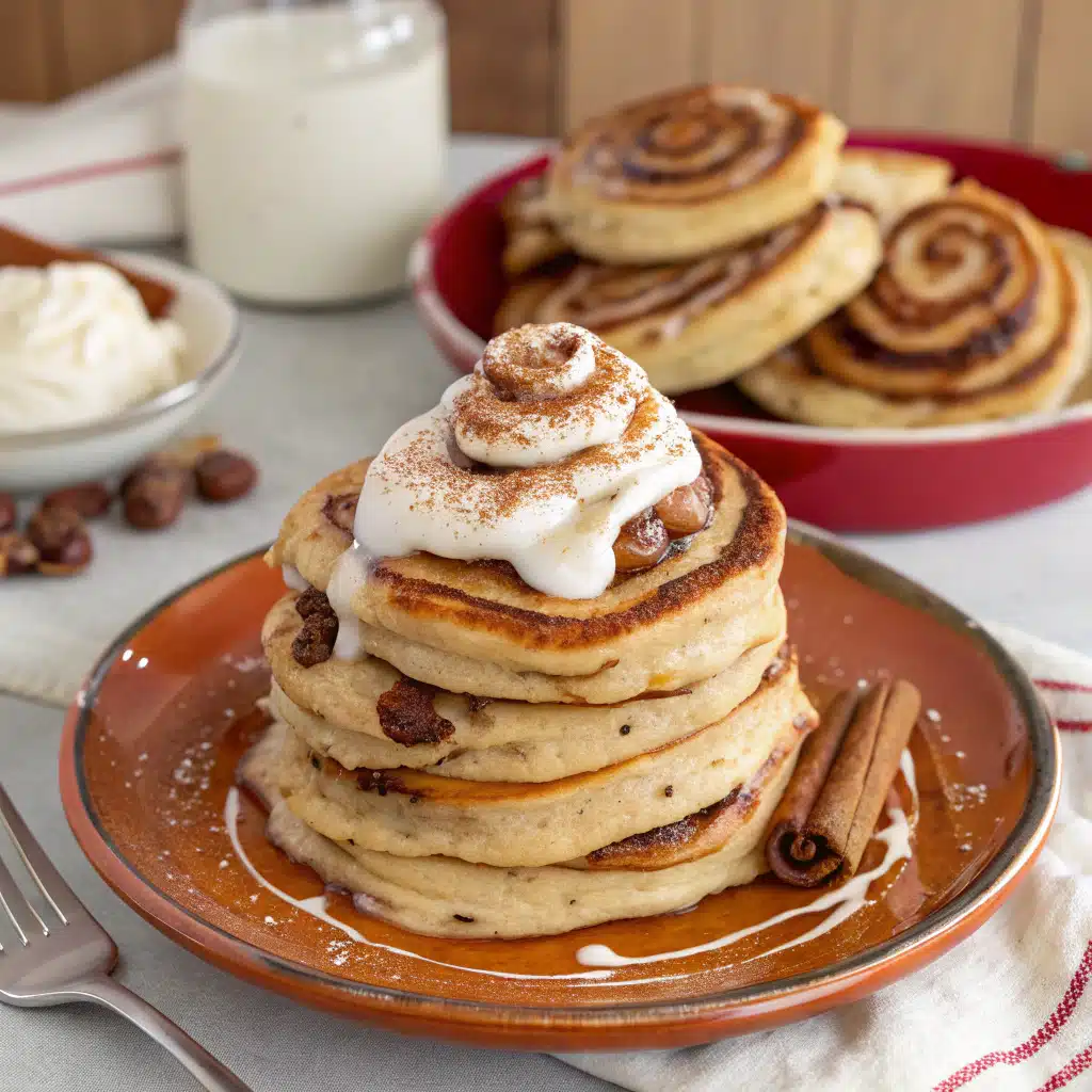 cinnamon roll pancake Serving