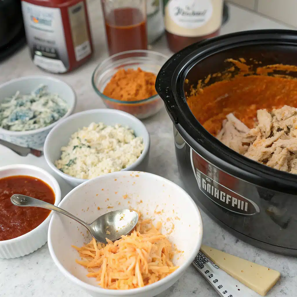 crockpot buffalo chicken dip First Step