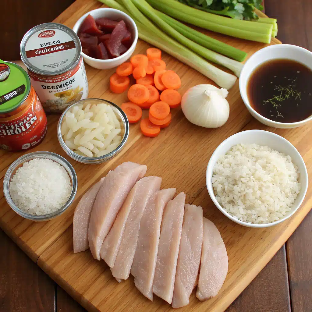 Crockpot chicken and rice ingredients