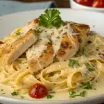 garlic parmesan chicken pasta featured image
