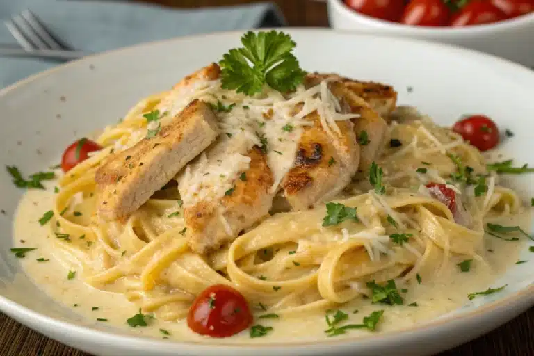 garlic parmesan chicken pasta featured image