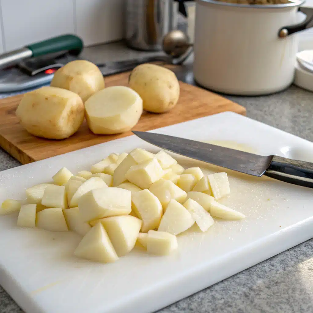 Hellmann's potato salad first step