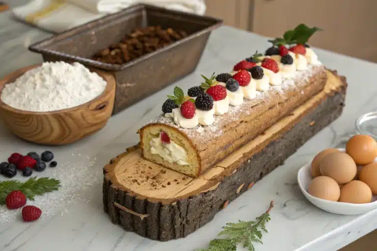 log cake recipe featured image