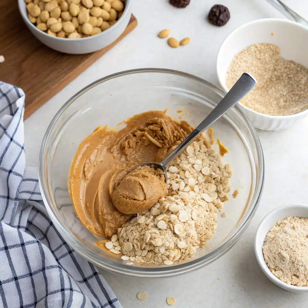 Peanut butter balls recipe first step