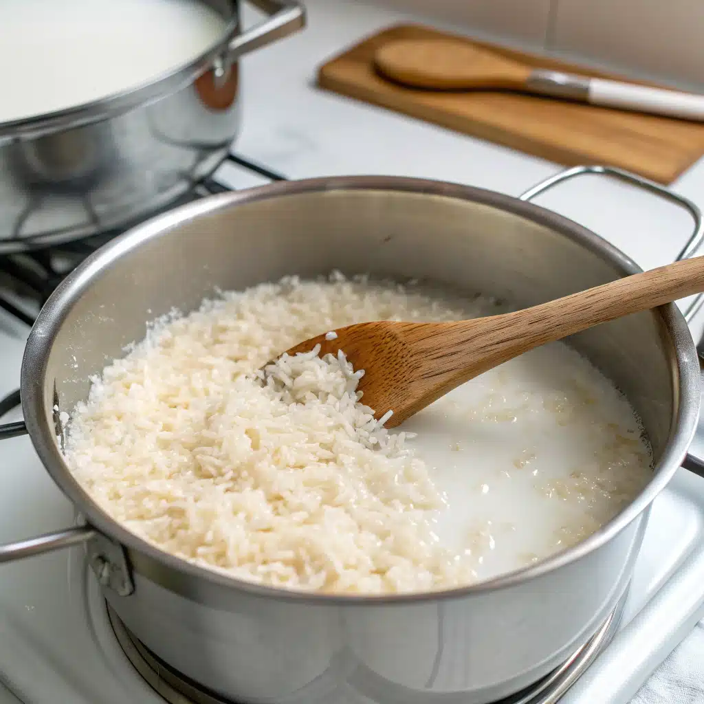 Rice and coconut milk First Step