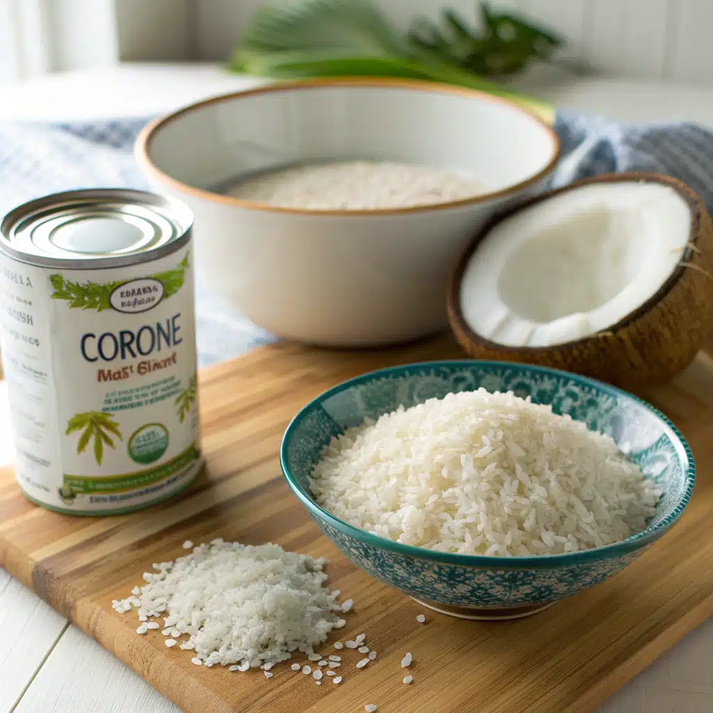 Rice and coconut milk ingredients