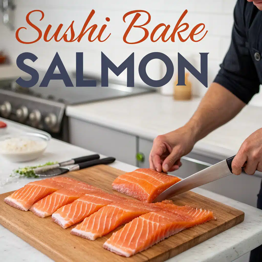 Sushi bake salmon First Step