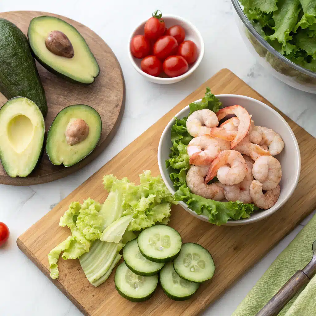 Avocado shrimp salad ingredients